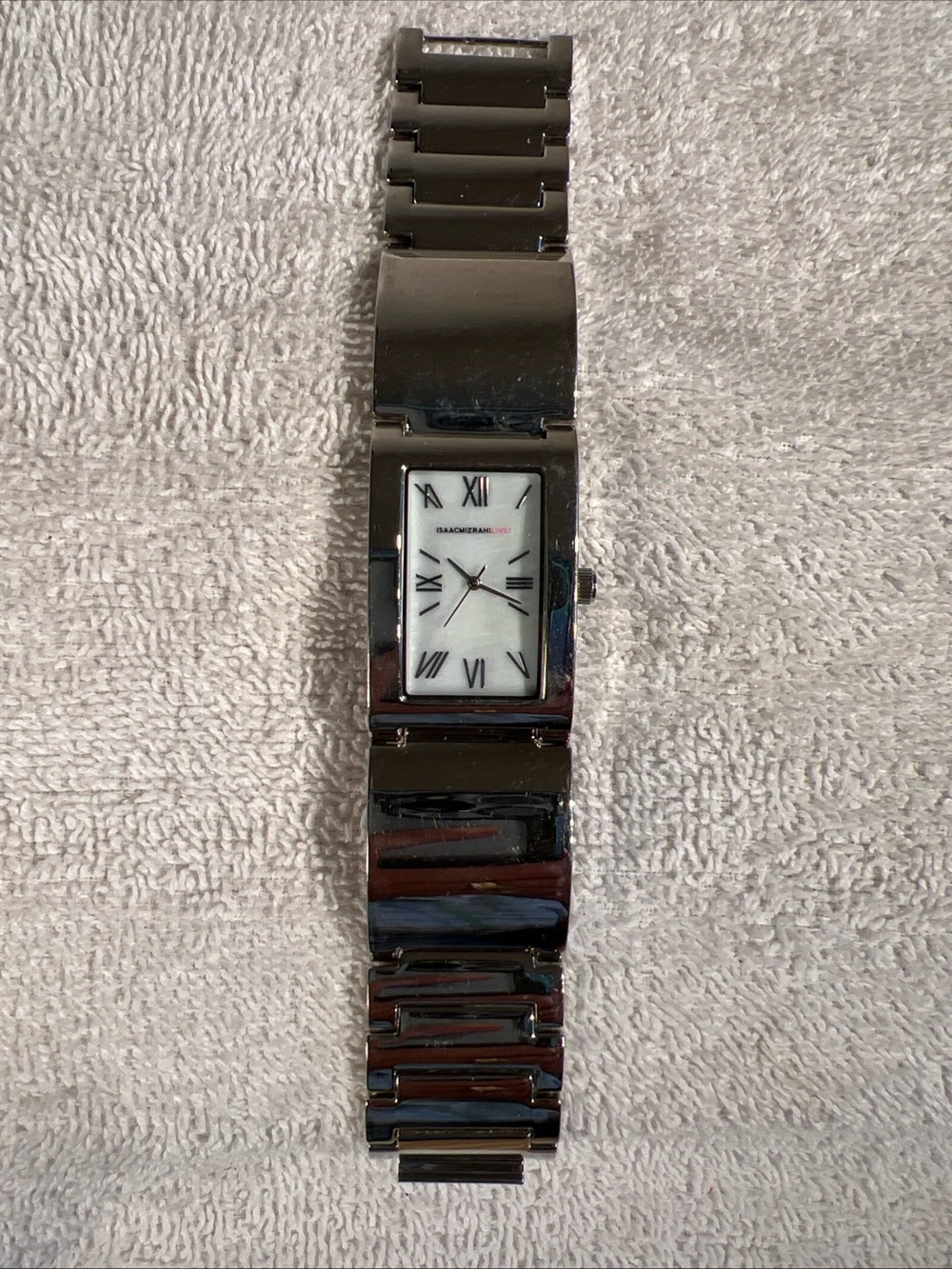 Isaac Mizrahi Live! Half Bangle Watch Silver tone Rectangular
